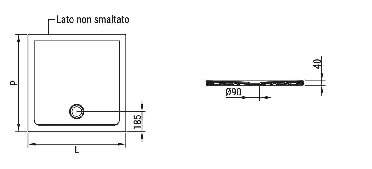 Ceramica Dolomite - disegno tecnico - D1117