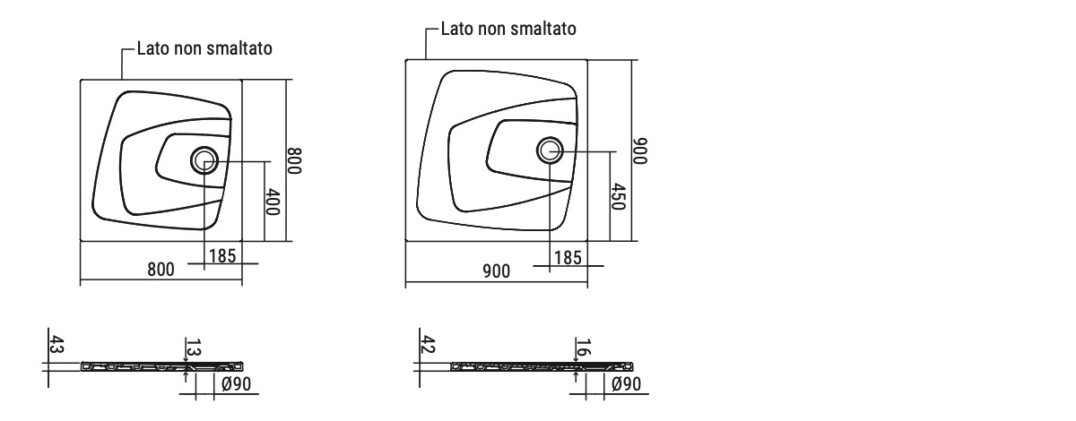 Ceramica Dolomite - disegno tecnico - D1138