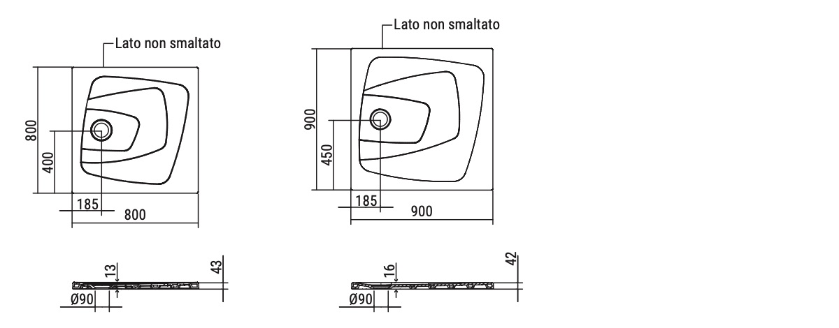 Ceramica Dolomite - disegno tecnico - D1147