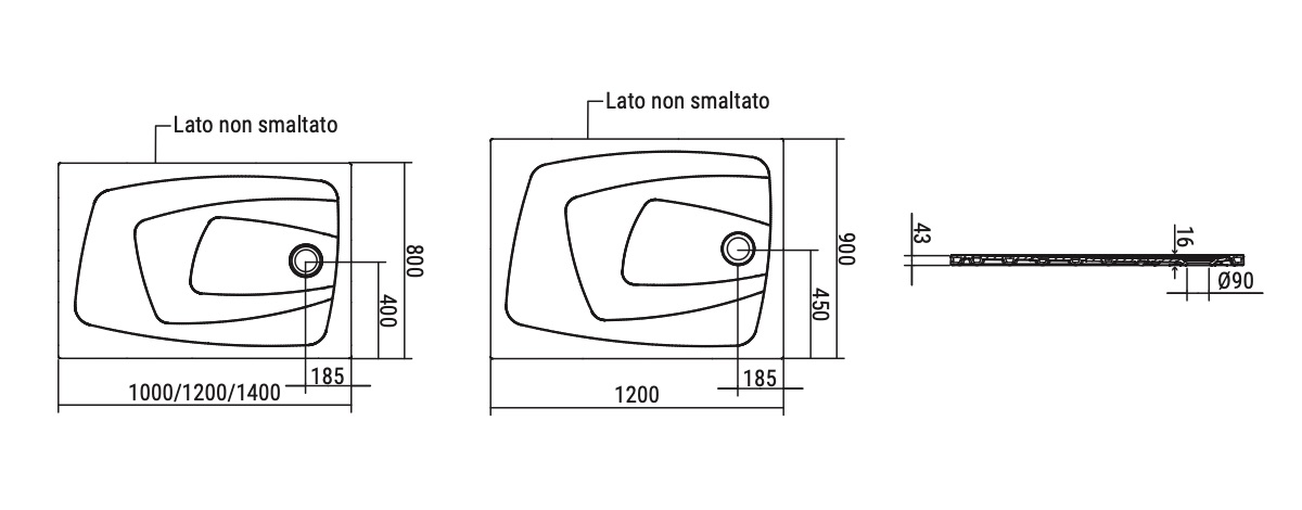 Ceramica Dolomite - disegno tecnico - D1236