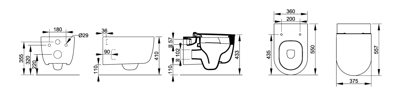 Ceramica Dolomite - disegno tecnico - D4757