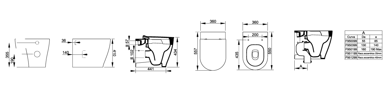 Ceramica Dolomite - disegno tecnico - D4758