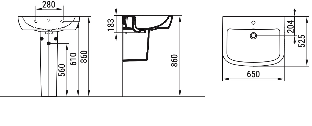 Ceramica Dolomite - disegno tecnico - D5211