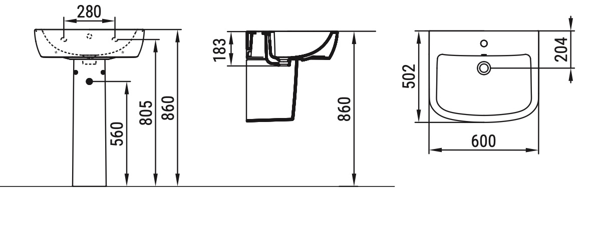 Ceramica Dolomite - disegno tecnico - D5212