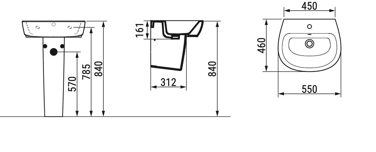 Ceramica Dolomite - disegno tecnico - D5514