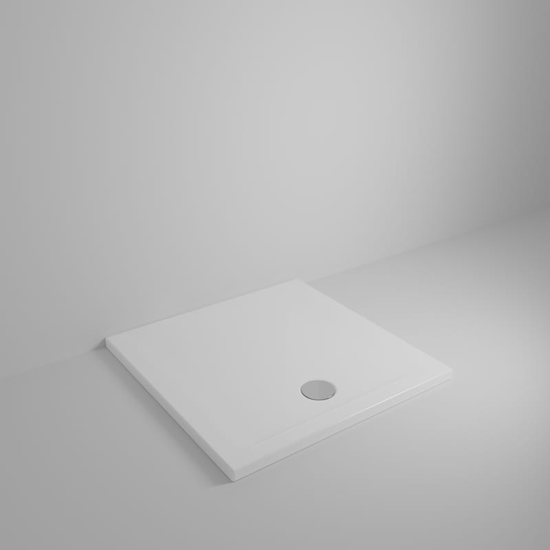 Ceramica Dolomite Square shower Tray waste towards front H4 90×90 – Squash - Antislip White