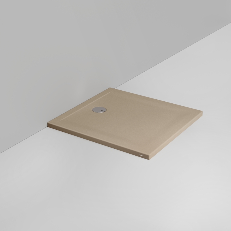 Ceramica Dolomite Square shower Tray waste towards wall H4 90×90 – Squash - Matt natural beige anti-slip