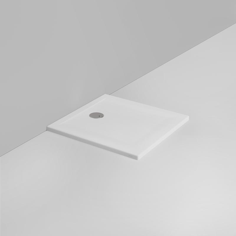 Ceramica Dolomite Receveur de douche carré bonde vers le mur H4 80×80 – Squash - Blanc mat antidérapant