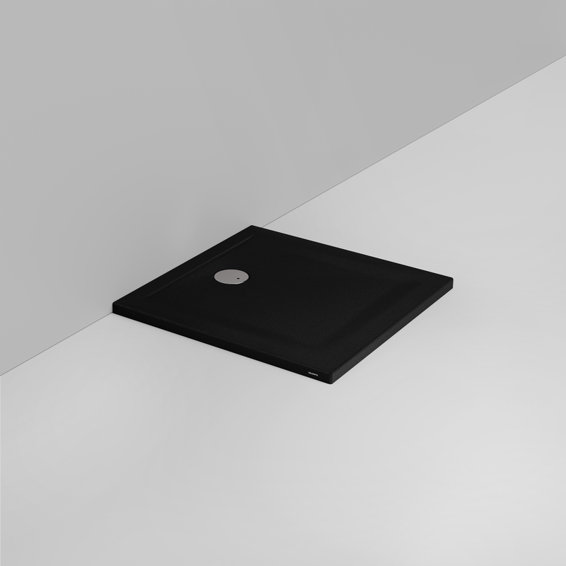 Ceramica Dolomite Square shower Tray waste towards wall H4 80×80 – Squash - Matt black anti-slip