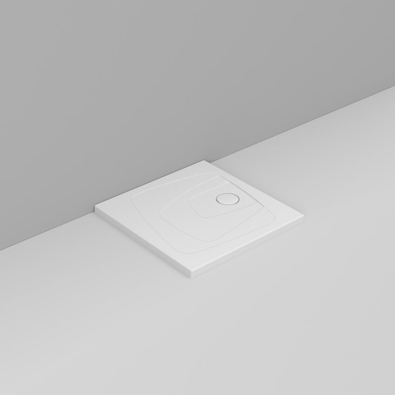 Ceramica Dolomite Square shower Tray waste towards right H4 80×80 – Oltre - Matt White