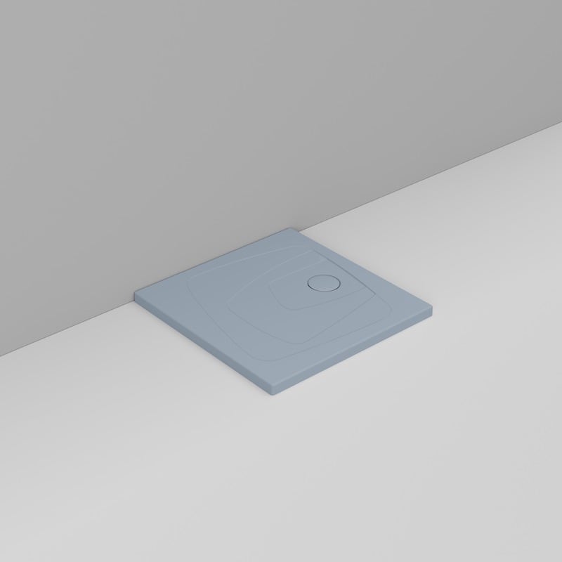Ceramica Dolomite Square shower Tray waste towards right H4 80×80 – Oltre - Sky Blue