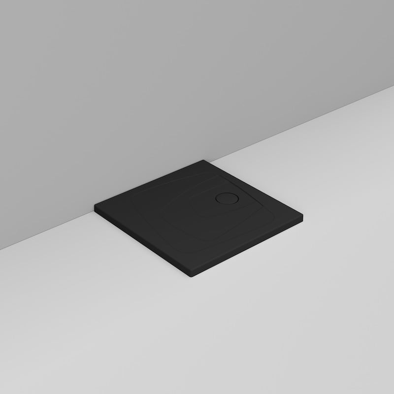Ceramica Dolomite Square shower Tray waste towards right H4 80×80 – Oltre - Matt black