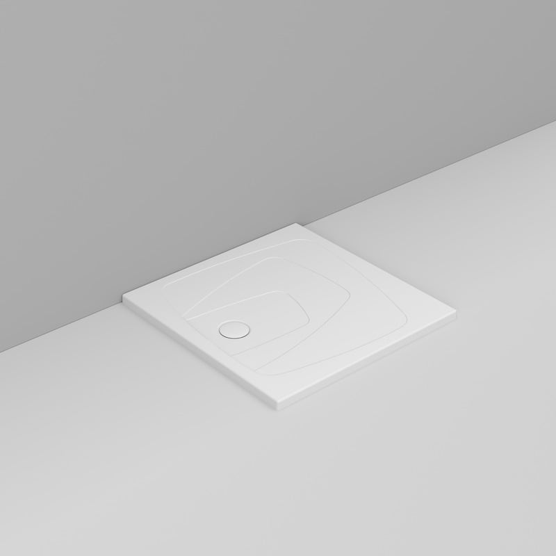 Ceramica Dolomite Square shower Tray waste towards left H4 90×90 – Oltre - Matt White