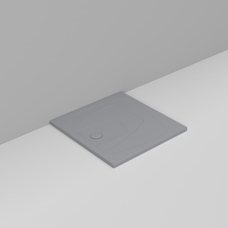 Ceramica Dolomite Square shower Tray waste towards left H4 90×90 – Oltre - Concrete grey