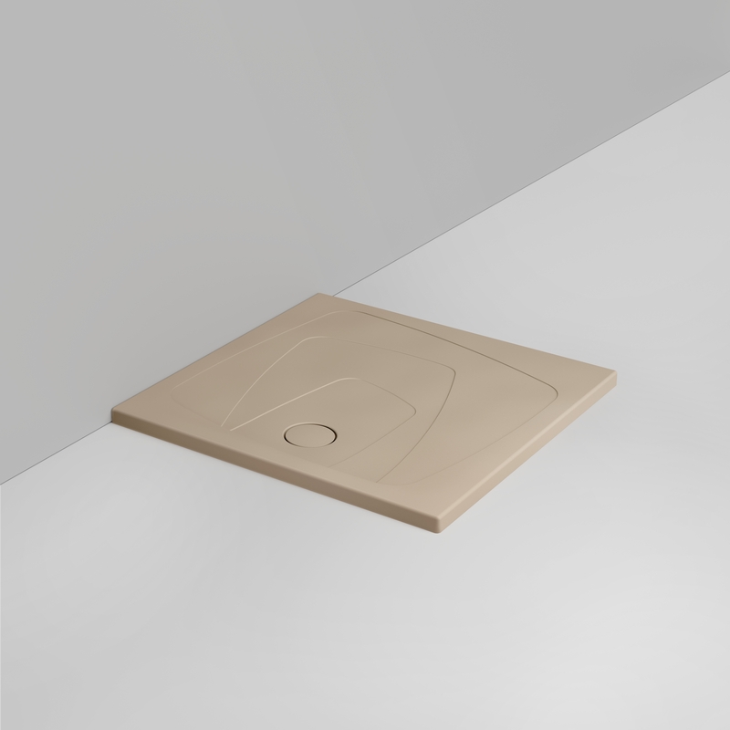 Ceramica Dolomite Square shower Tray waste towards left H4 90×90 – Oltre - Matt natural beige