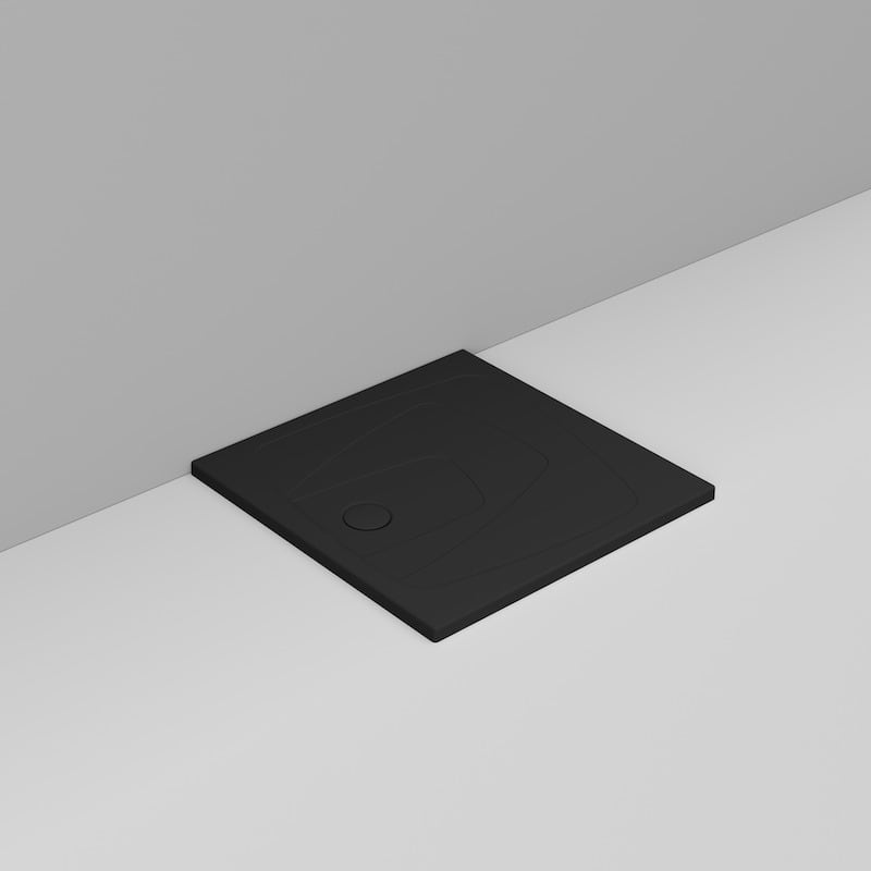 Ceramica Dolomite Square shower Tray waste towards left H4 90×90 – Oltre - Matt black
