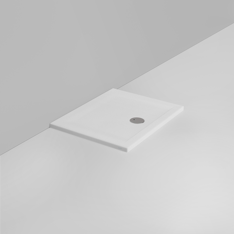 Ceramica Dolomite Douche rectangulaire Receveur bonde vers l&rsquo;avant H4 90×70 – Squash - Blanc mat antidérapant
