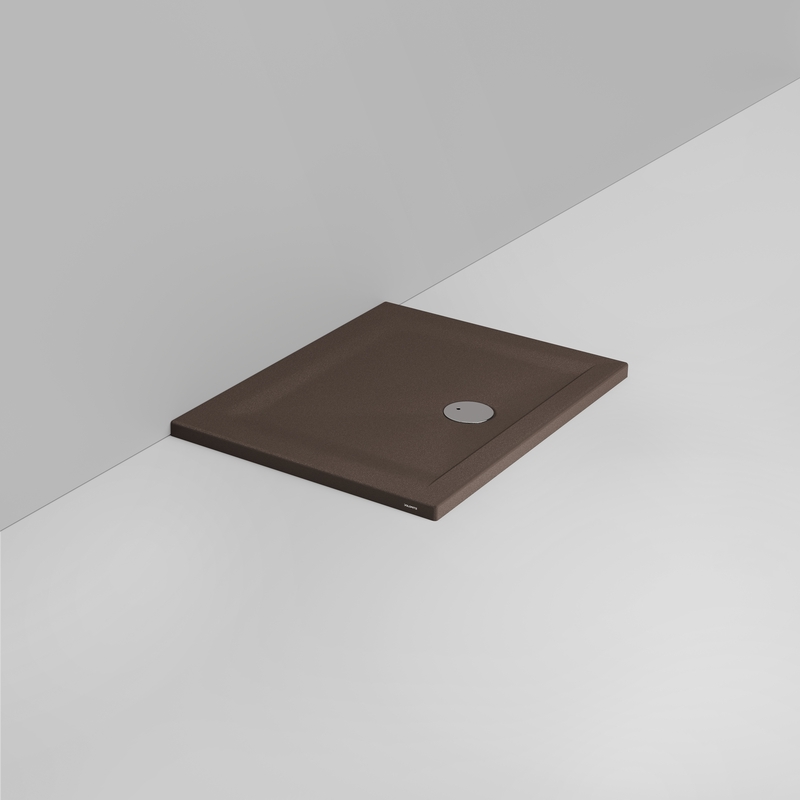 Ceramica Dolomite Rectangular shower Tray waste towards front H4 90×70 – Squash - Matt alpine brown anti-slip