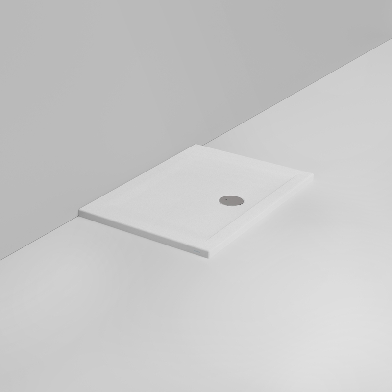 Ceramica Dolomite Douche rectangulaire Receveur bonde vers l&rsquo;avant H4 100×70 – Squash - Blanc mat antidérapant
