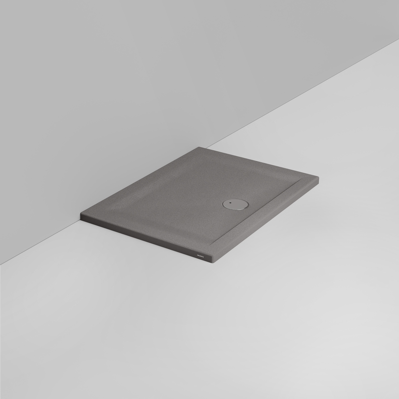 Ceramica Dolomite Douche rectangulaire Receveur bonde vers l&rsquo;avant H4 100×70 – Squash - Gris béton mat antidérapant