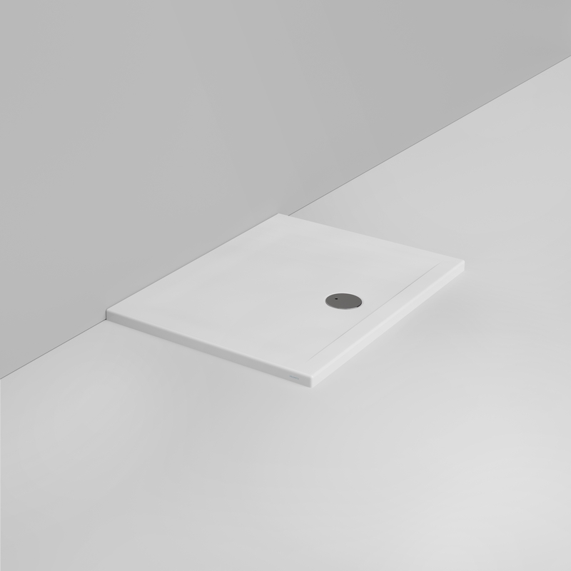 Ceramica Dolomite Rectangular shower Tray waste towards front H4 100×75 – Squash - Matt white