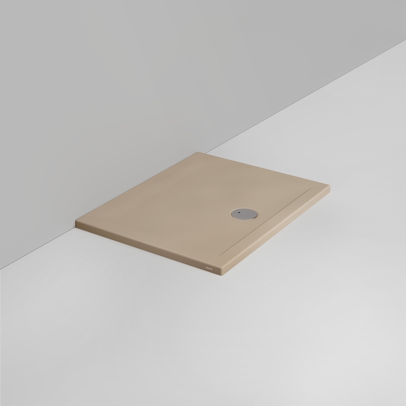 Ceramica Dolomite Rectangular shower Tray waste towards front H4 100×75 – Squash - Matt natural beige