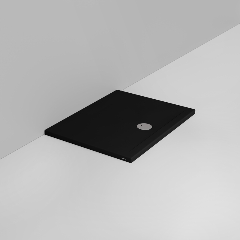 Ceramica Dolomite Rectangular shower Tray waste towards front H4 100×75 – Squash - Matt black