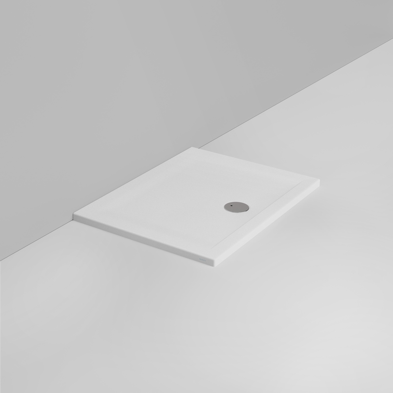 Ceramica Dolomite Douche rectangulaire Receveur bonde vers l&rsquo;avant H4 100×75 – Squash - Blanc mat antidérapant