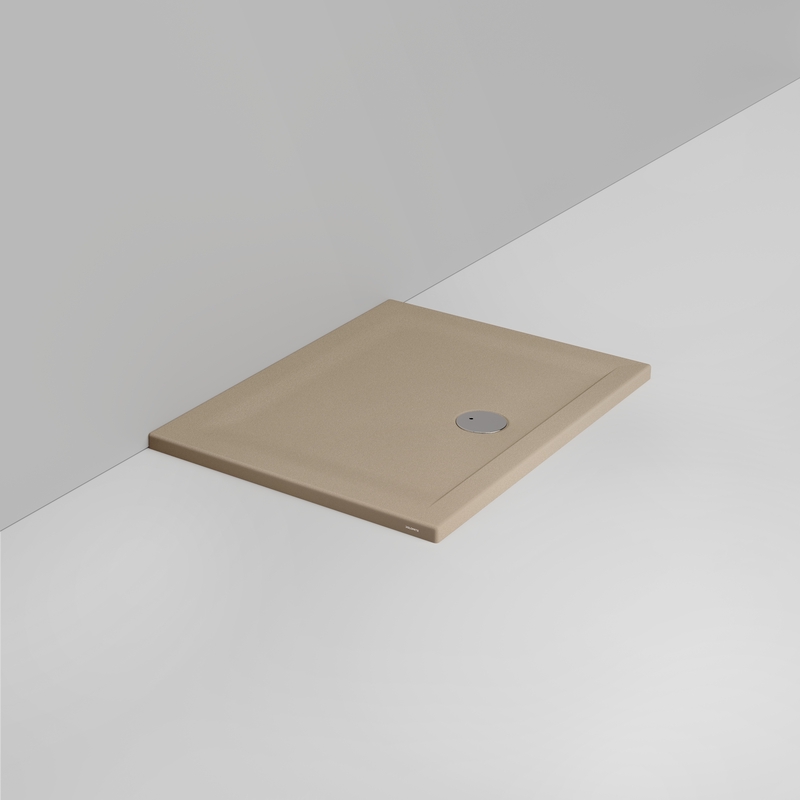 Ceramica Dolomite Rectangular shower Tray waste towards front H4 100×75 – Squash - Matt natural beige anti-slip
