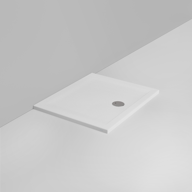 Ceramica Dolomite Douche rectangulaire Receveur bonde vers l&rsquo;avant H4 100×80 – Squash - Blanc mat antidérapant