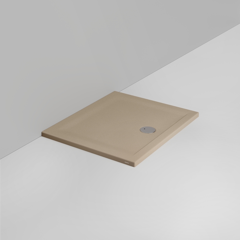 Ceramica Dolomite Rectangular shower Tray waste towards front H4 100×80 – Squash - Matt natural beige anti-slip