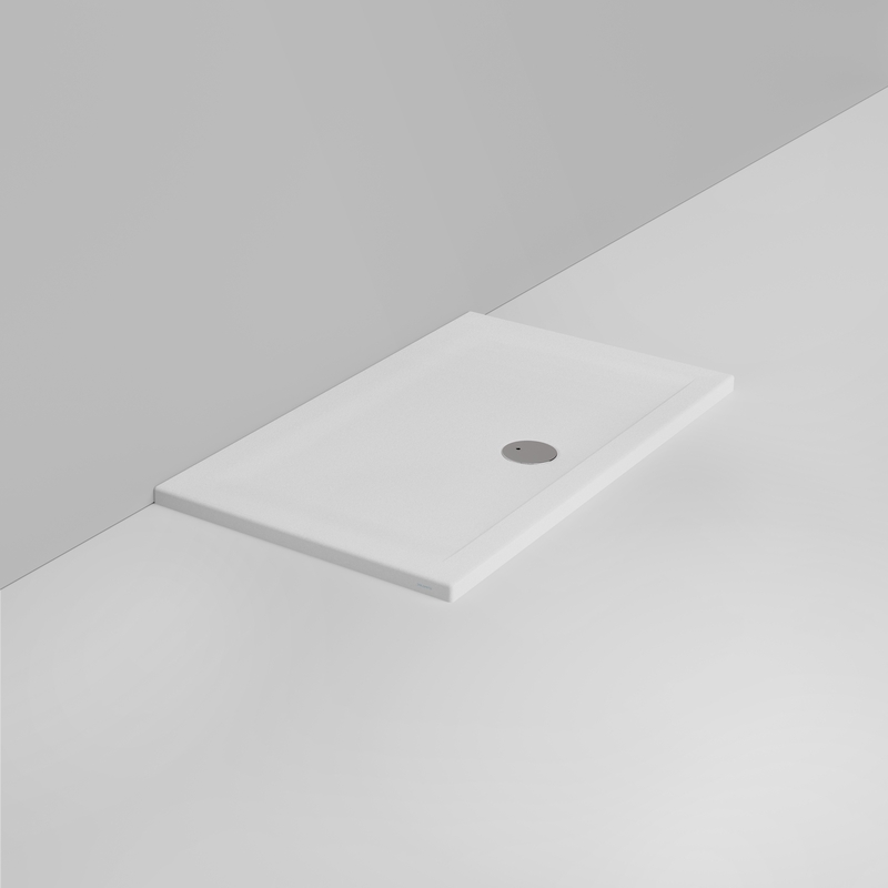 Ceramica Dolomite Douche rectangulaire Receveur bonde vers l&rsquo;avant H4 120×70 – Squash - Blanc mat antidérapant