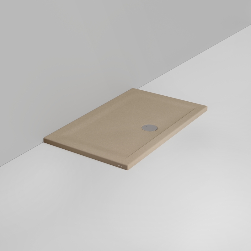 Ceramica Dolomite Rectangular shower Tray waste towards front H4 120×70 – Squash - Matt natural beige anti-slip
