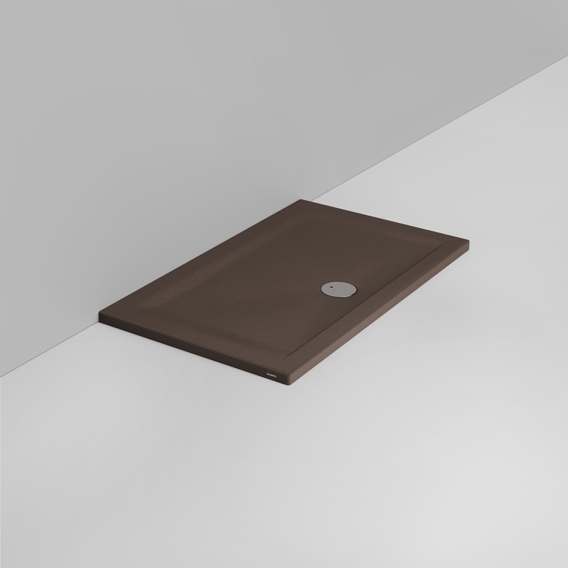Ceramica Dolomite Rectangular shower Tray waste towards front H4 120×70 – Squash - Matt alpine brown anti-slip