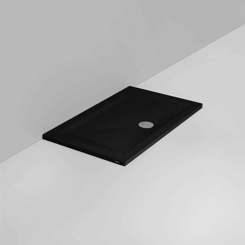 Ceramica Dolomite Rectangular shower Tray waste towards front H4 120×70 – Squash - Matt black anti-slip