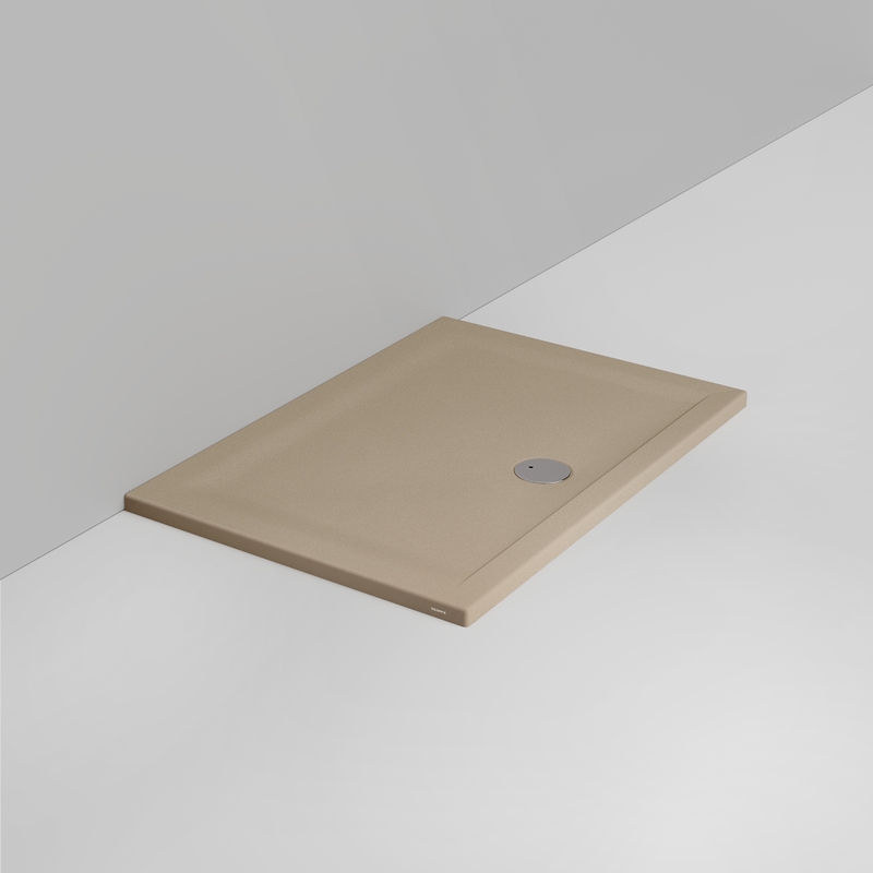 Ceramica Dolomite Rectangular shower Tray waste towards front H4 120×80 – Squash - Matt natural beige anti-slip