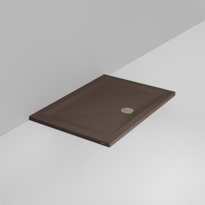 Ceramica Dolomite Rectangular shower Tray waste towards front H4 120×80 – Squash - Matt alpine brown anti-slip
