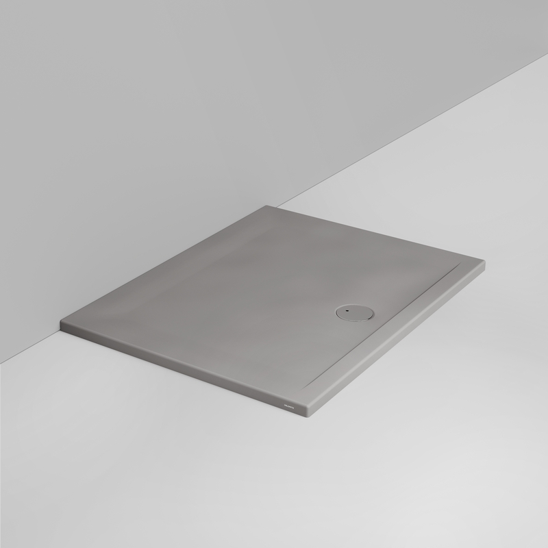 Ceramica Dolomite Rectangular shower Tray waste towards front H4 120×90 – Squash - Matt concrete grey