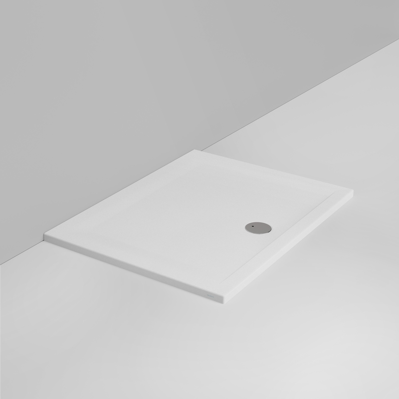 Ceramica Dolomite Douche rectangulaire Receveur bonde vers l&rsquo;avant H4 90×70 – Squash - Blanc mat antidérapant