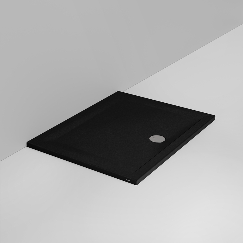 Ceramica Dolomite Rectangular shower Tray waste towards front H4 120×90 – Squash - Matt black anti-slip