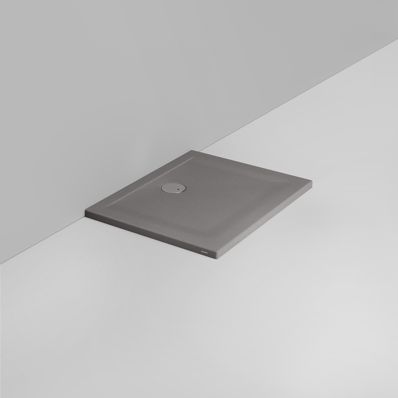 Ceramica Dolomite Rectangular shower Tray waste towards wall H4 90×70 – Squash - Matt concrete grey anti-slip