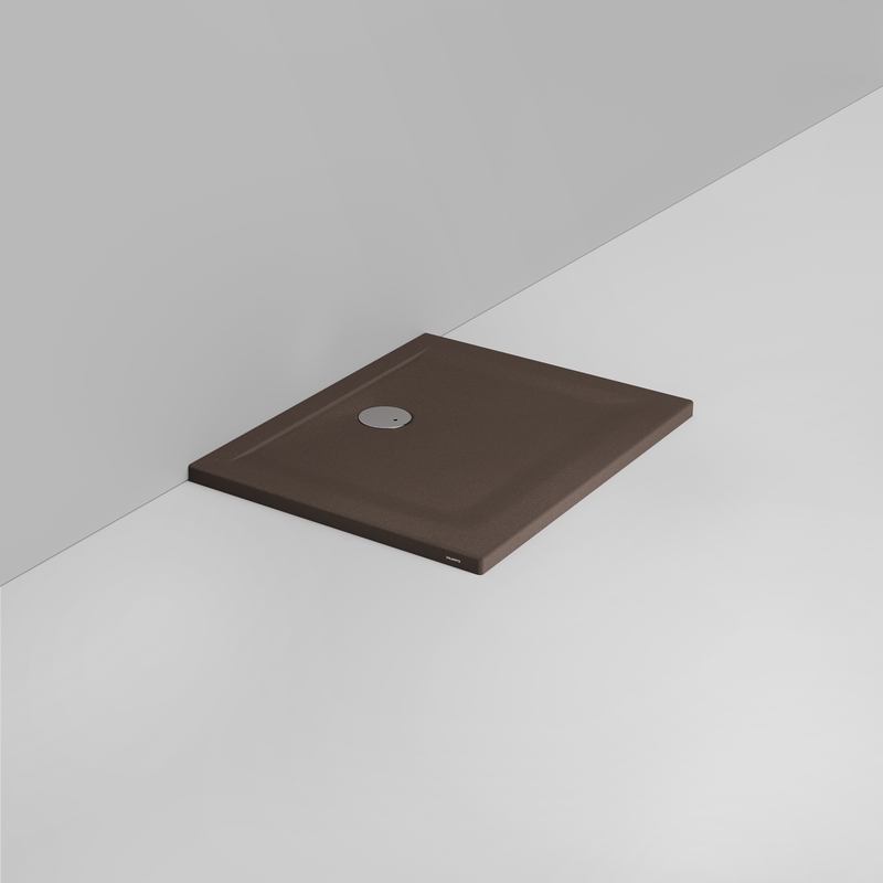 Ceramica Dolomite Rectangular shower Tray waste towards wall H4 90×70 – Squash - Matt alpine brown anti-slip