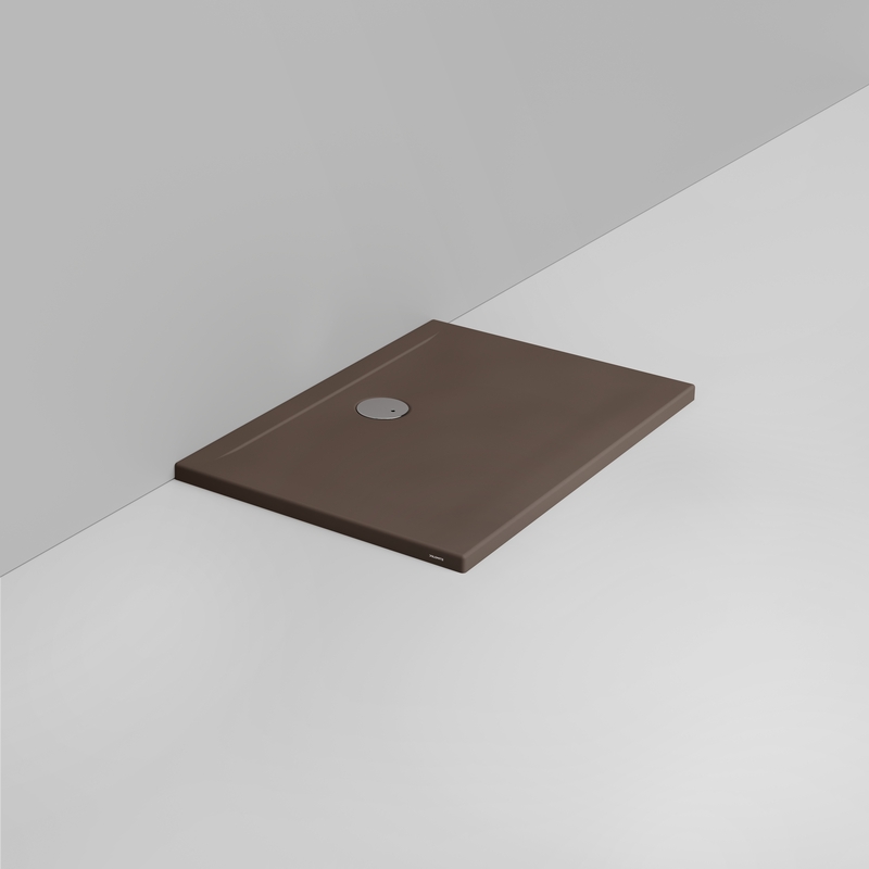 Ceramica Dolomite Piatto doccia rettangolare scarico lato parete H4 100×70 – Squash - Marrone alpino opaco