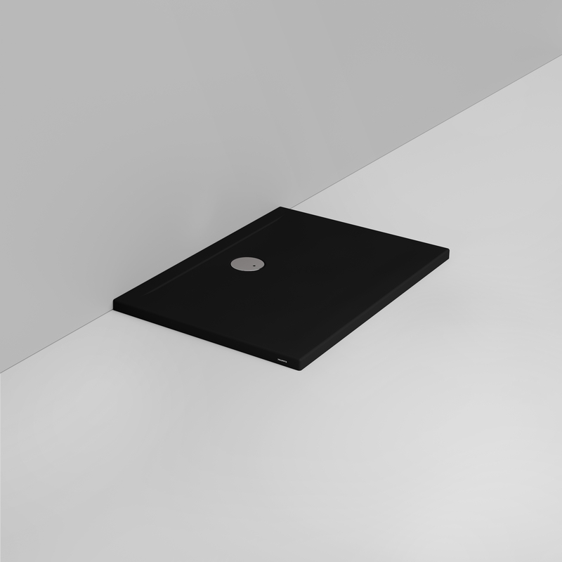 Ceramica Dolomite Piatto doccia rettangolare scarico lato parete H4 100×70 – Squash - Nero opaco