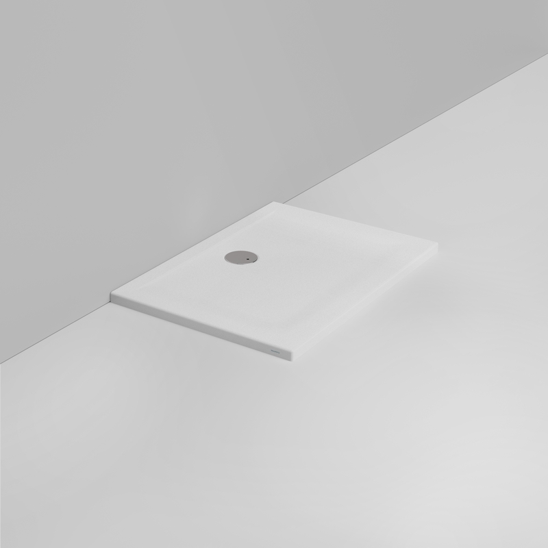 Ceramica Dolomite Receveur de douche rectangulaire bonde vers le mur H4 100×70 – Squash - Blanc mat antidérapant