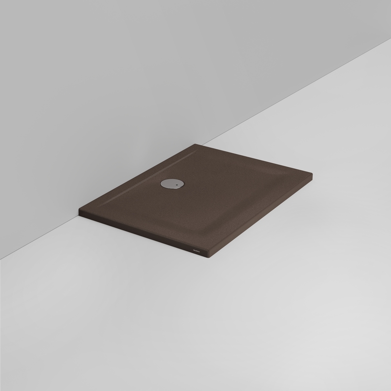 Ceramica Dolomite Rectangular shower Tray waste towards wall H4 100×70 – Squash - Matt alpine brown anti-slip