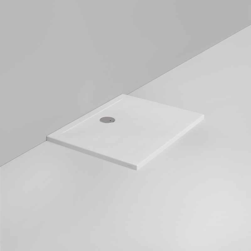 Ceramica Dolomite Rectangular shower Tray waste towards wall H4 100×75 – Squash - Matt white
