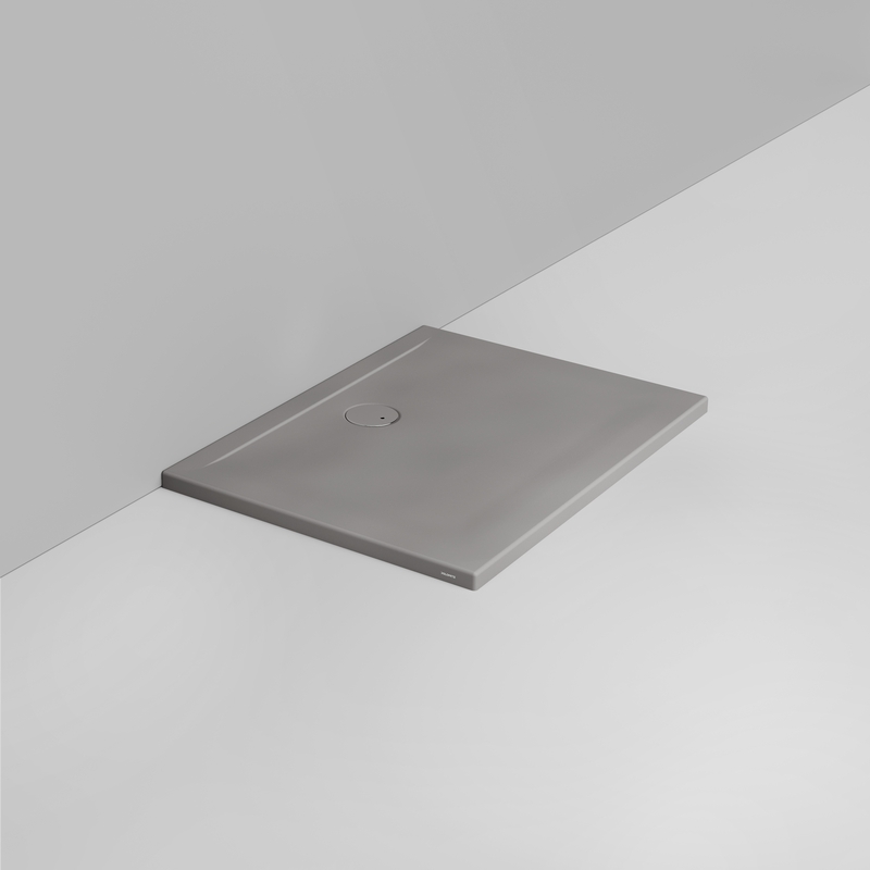 Ceramica Dolomite Rectangular shower Tray waste towards wall H4 100×75 – Squash - Matt concrete grey