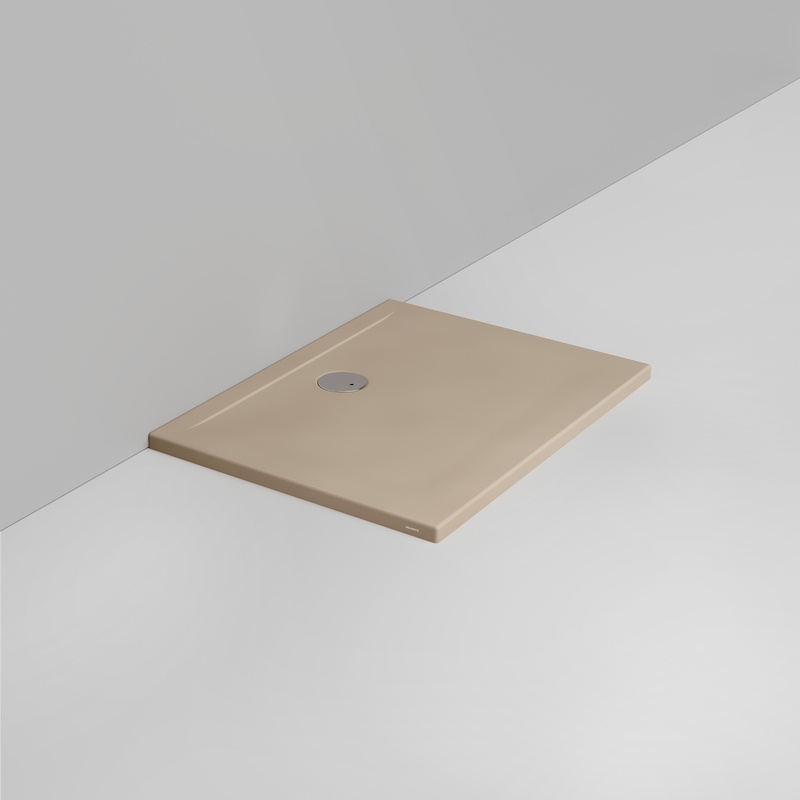 Ceramica Dolomite Rectangular shower Tray waste towards wall H4 100×75 – Squash - Matt natural beige