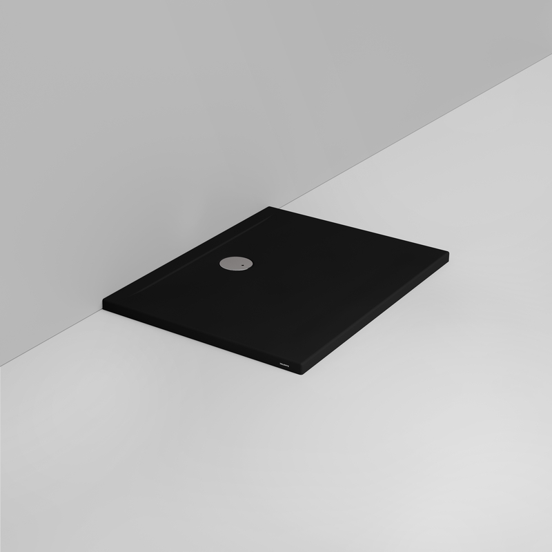 Ceramica Dolomite Rectangular shower Tray waste towards wall H4 100×75 – Squash - Matt black